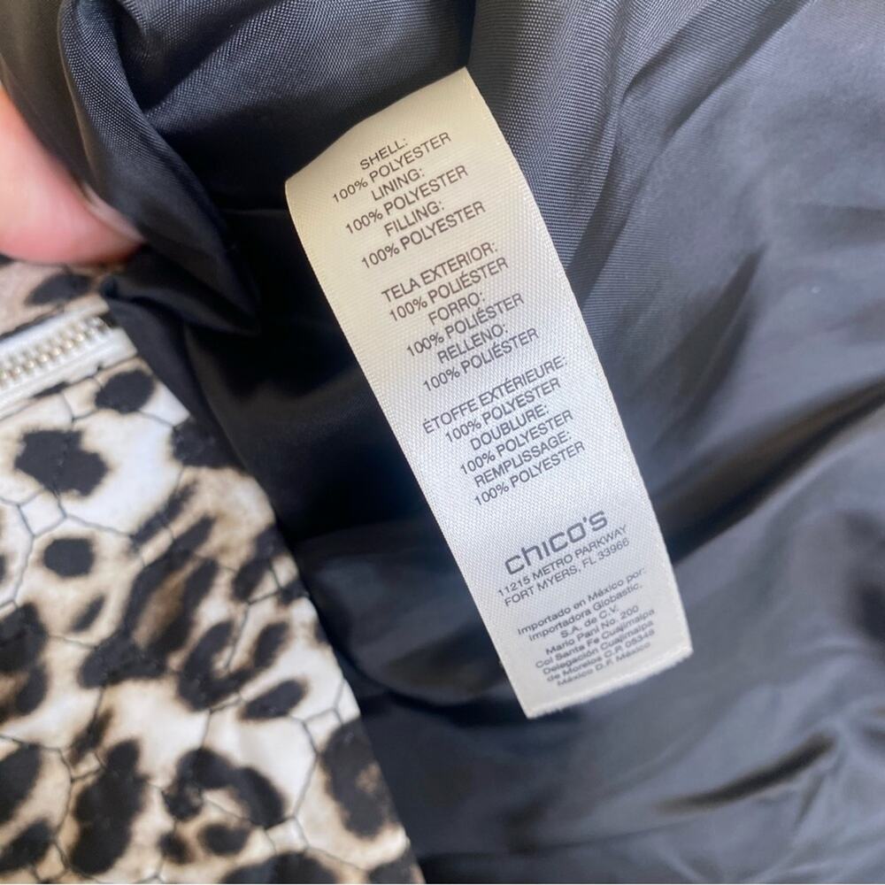 Chico’s leopard print quilt like jacket - Picture 6 of 11